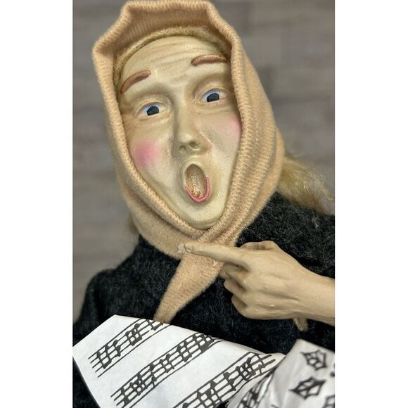 CHRISTMAS CAROLER FEMALE‎ 12" With Sheet Music & Stand - Picture 7 of 8